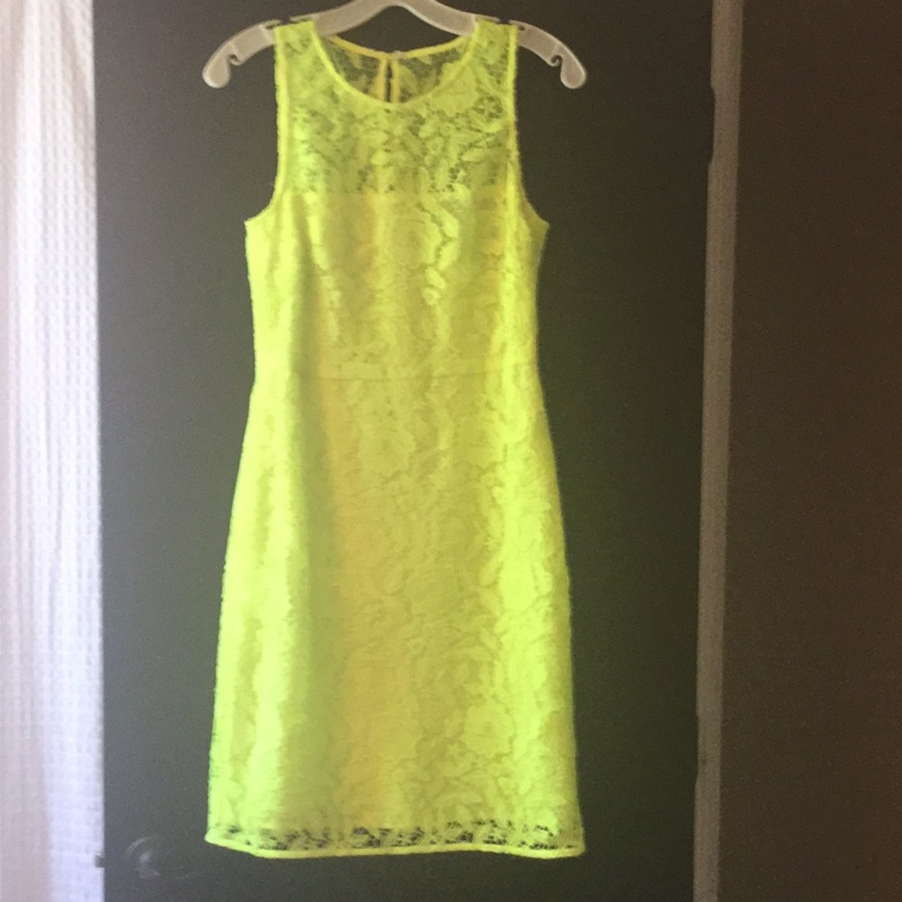 J Crew yellow lace party dress